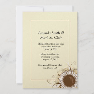 Convites de Casamento Pós-Casamento Girassol