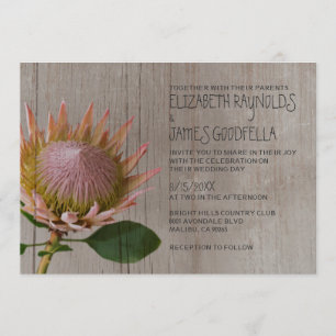 Convites de Casamento Protea Rústicos