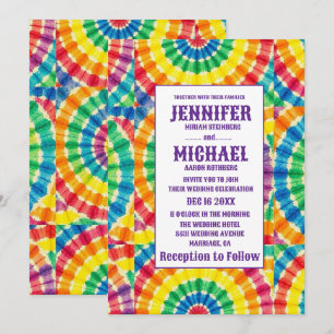 Convites de Casamento Psicanálisedos com Tie Dye