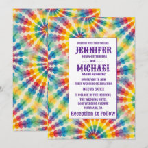 Convites de Casamento Psicanálisedos com Tie Dye