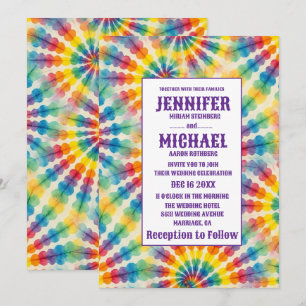 Convites de Casamento Psicanálisedos com Tie Dye