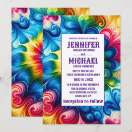 Convites de Casamento Psicanédicos Tie Dye