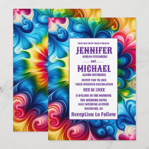 Convites de Casamento Psicanédicos Tie Dye