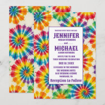 Convites de Casamento Psicanédicos Tie Dye