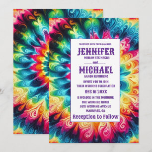 Convites de Casamento Psicanédicos Tie Dye