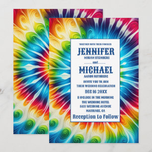 Convites de Casamento Psicanédicos Tie Dye