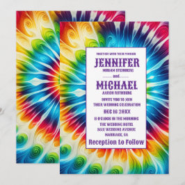 Convites de Casamento Psicanédicos Tie Dye