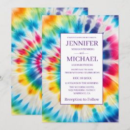 Convites de Casamento Psicanodélicos Tie Dye