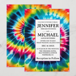 Convites de Casamento Psicanodélicos Tie Dye