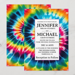 Convites de Casamento Psicanodélicos Tie Dye