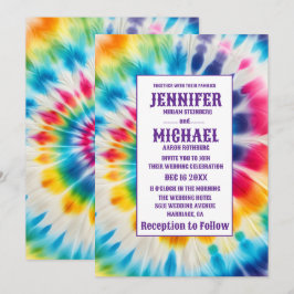 Convites de Casamento Psicanodélicos Tie Dye