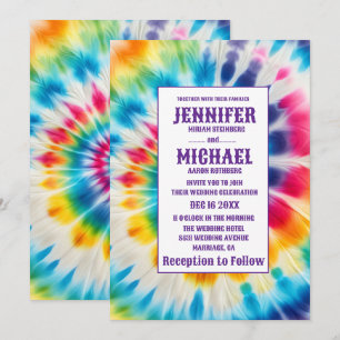Convites de Casamento Psicanodélicos Tie Dye