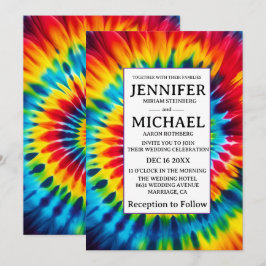 Convites de Casamento Psicanodélicos Tie Dye