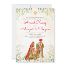 convites de casamento Punjabi & convites Anand Kar