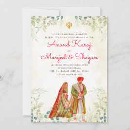 convites de casamento Punjabi & convites Anand Kar