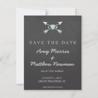 Convites de Casamento Quadro Negro Coração + Seta