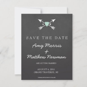 Convites de Casamento Quadro Negro Coração + Seta