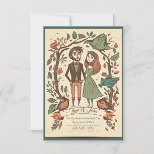 Convites de casamento Quirky, convites de casament