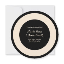 Convites de Casamento Redondos Black & Cream Chic