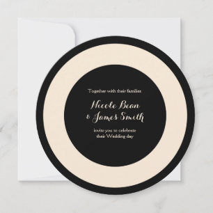 Convites de Casamento Redondos Black & Cream Chic