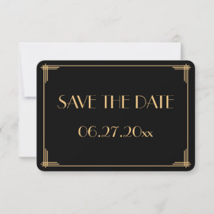 Convites de casamento redondos em estilo Art Deco 