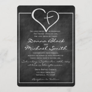 Convites de Casamento Religioso Coração Cruzados
