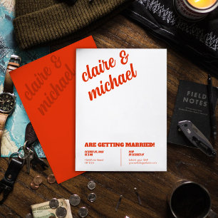 Convites De Casamento Retroativo Mínimo De Chic