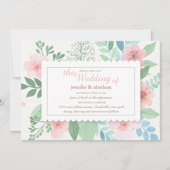 Convites de Casamento Romance de Primavera (Frente)
