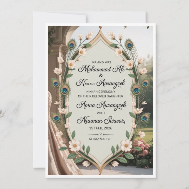 Convites de Casamento Românticos 💍 – Elegantes e  (Frente)