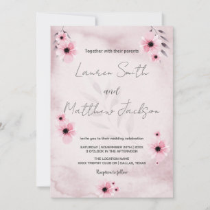 Convites de Casamento Rosa