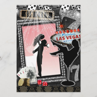 convites de casamento rosa de Vegas