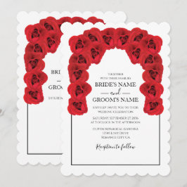 Convites de Casamento Rosas Vermelhas Rústicas