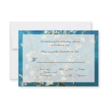 Convites de casamento RSVP de arte fina famosa