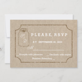 Convites de Casamento | RSVP de Canvas Mason Jar