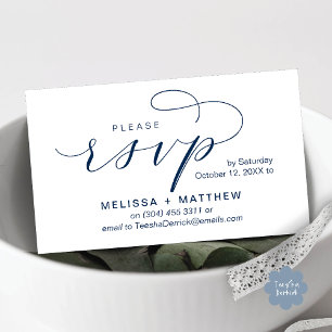Convites de casamento RSVP Lembrete Moderno Minima