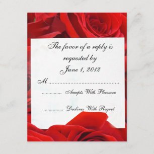Convites de casamento RSVP rosa vermelha