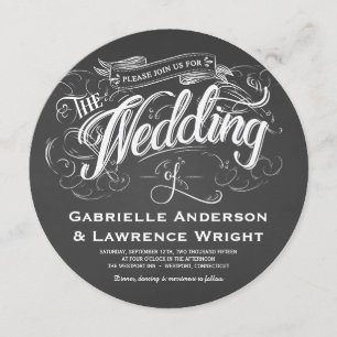 Convites De Casamento Russo De Arte De Chalkboard