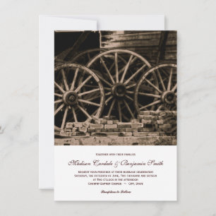 Convites de casamento Rustic Country Western Wagon