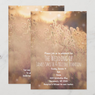 Convites de Casamento Rústico Campo de Flores