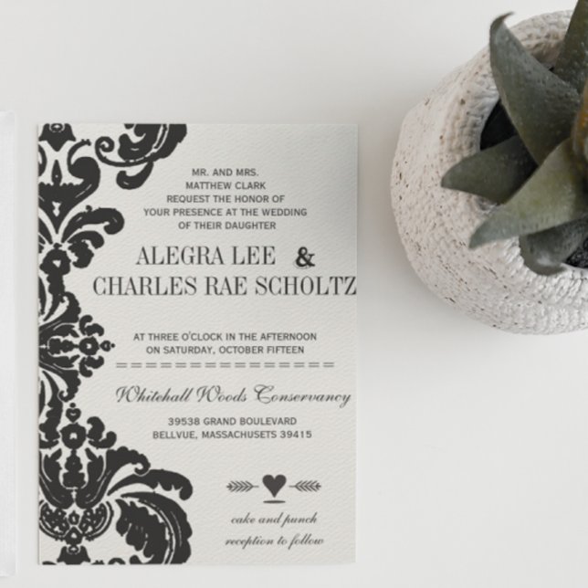 Convites de Casamento Rústico Luxuoso Vintage Pret (Criador carregado)