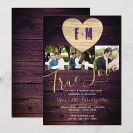 Convites de Casamento Rústicos com Colagem de Foto