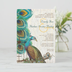 Convites de Casamento Rústicos com Gaiola de Pavão