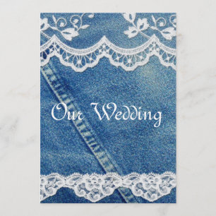Convites de Casamento Rústicos Country Denim e Ren