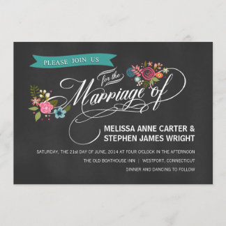 Convites de casamento Rústicos de Banner Floral