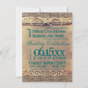 Convites de casamento rústicos em papel antigo com