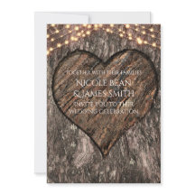 Convites de Casamento Rústicos Tronco de Árvore Ta