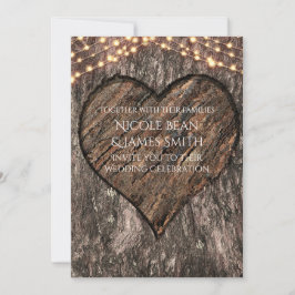 Convites de Casamento Rústicos Tronco de Árvore Ta