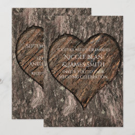 Convites de Casamento Rústicos Tronco de Árvore Ta