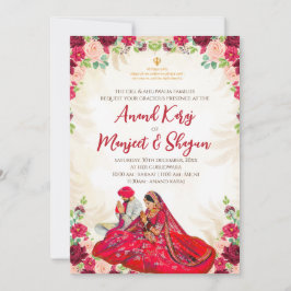 convites de casamento Sikh & convites de Anand Kar