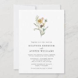 Convites de Casamento Simples de Flores Silvestres
